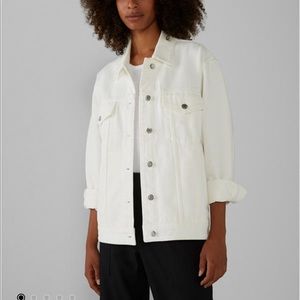 NWT CLUB MONACO WHITE DENIM TRUCKER JACKET